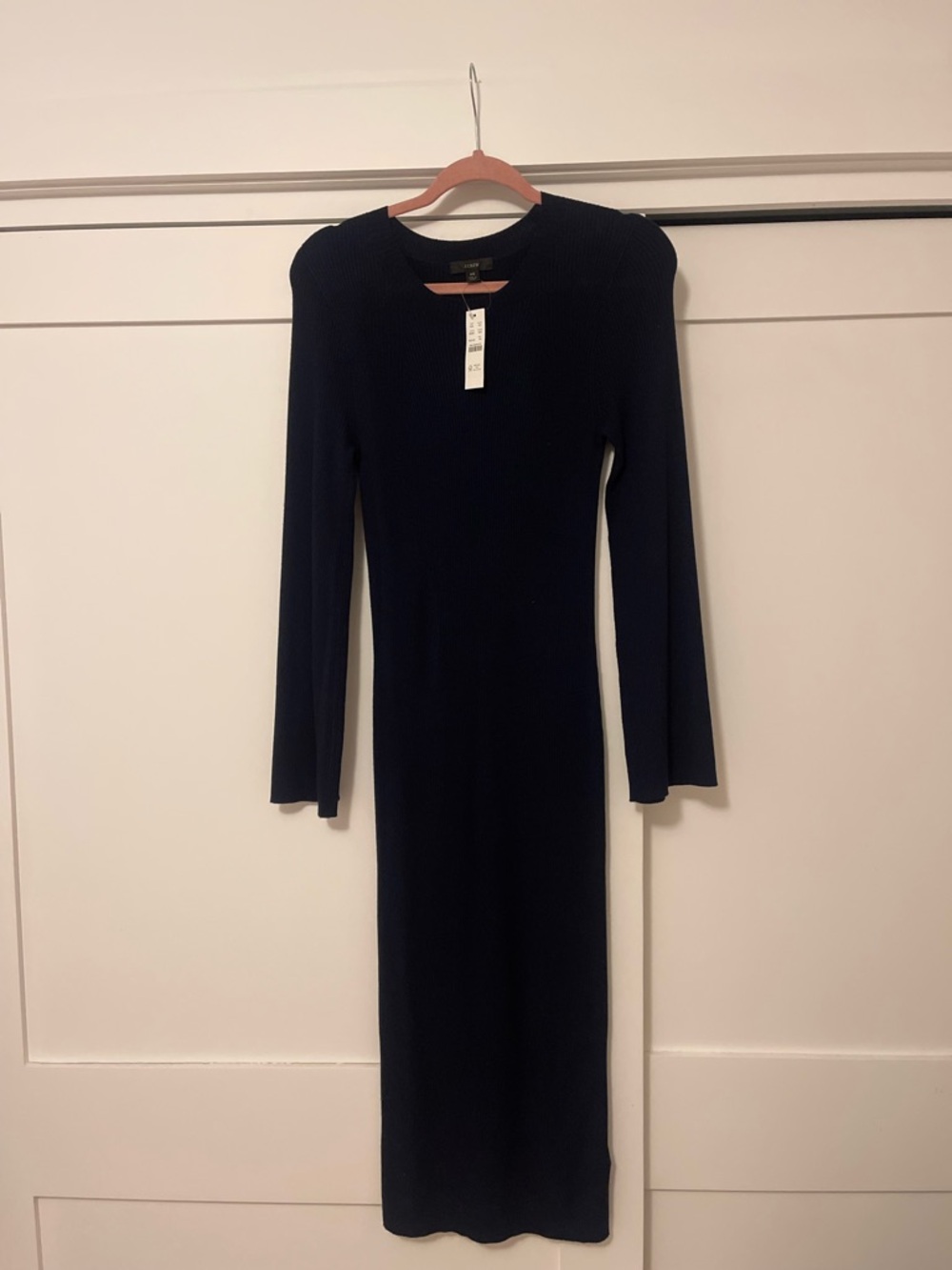 J.Crew Long Sleeve Ribbed Knit Maxi Dress - Navy (new with tags)